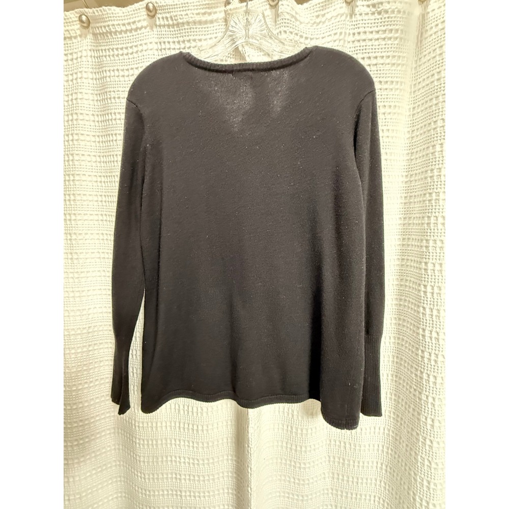 Smartwool Sweater Black  V-Neck Wool Blend Warm Base Layer GUC Winter Ski Large - Picture 5 of 6